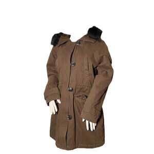 MICHAEL Michael KORS Heavy Jacket with Faux Fur Hood- Medium